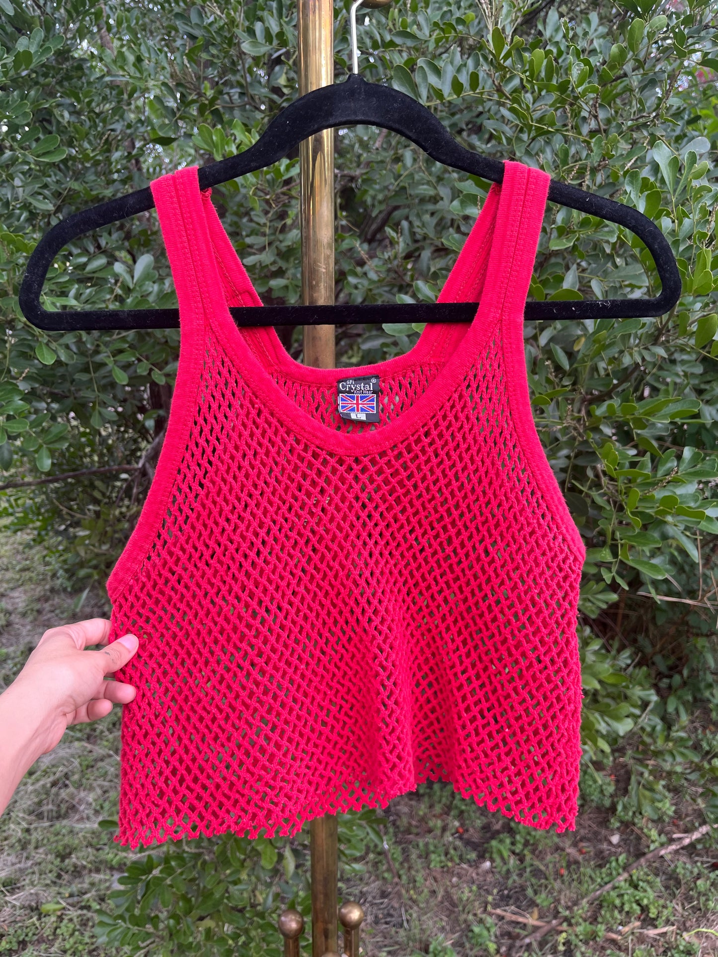 80s/90s red fishnet tank for jazlyn