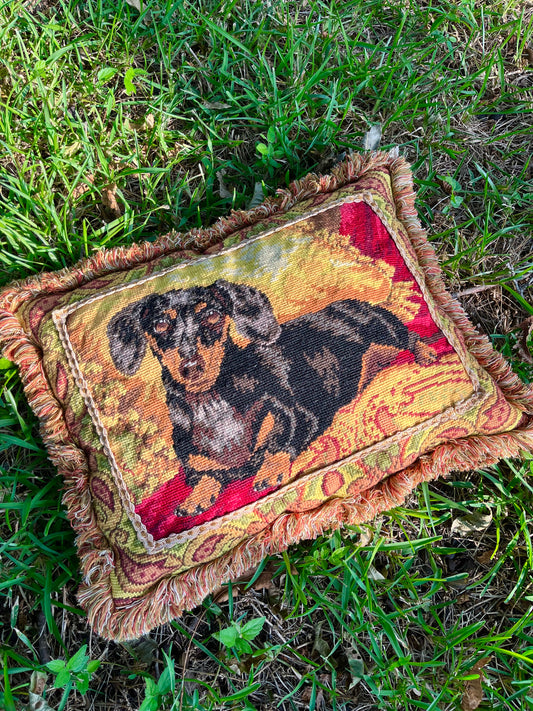 daschund tapestry pillow for kelsey