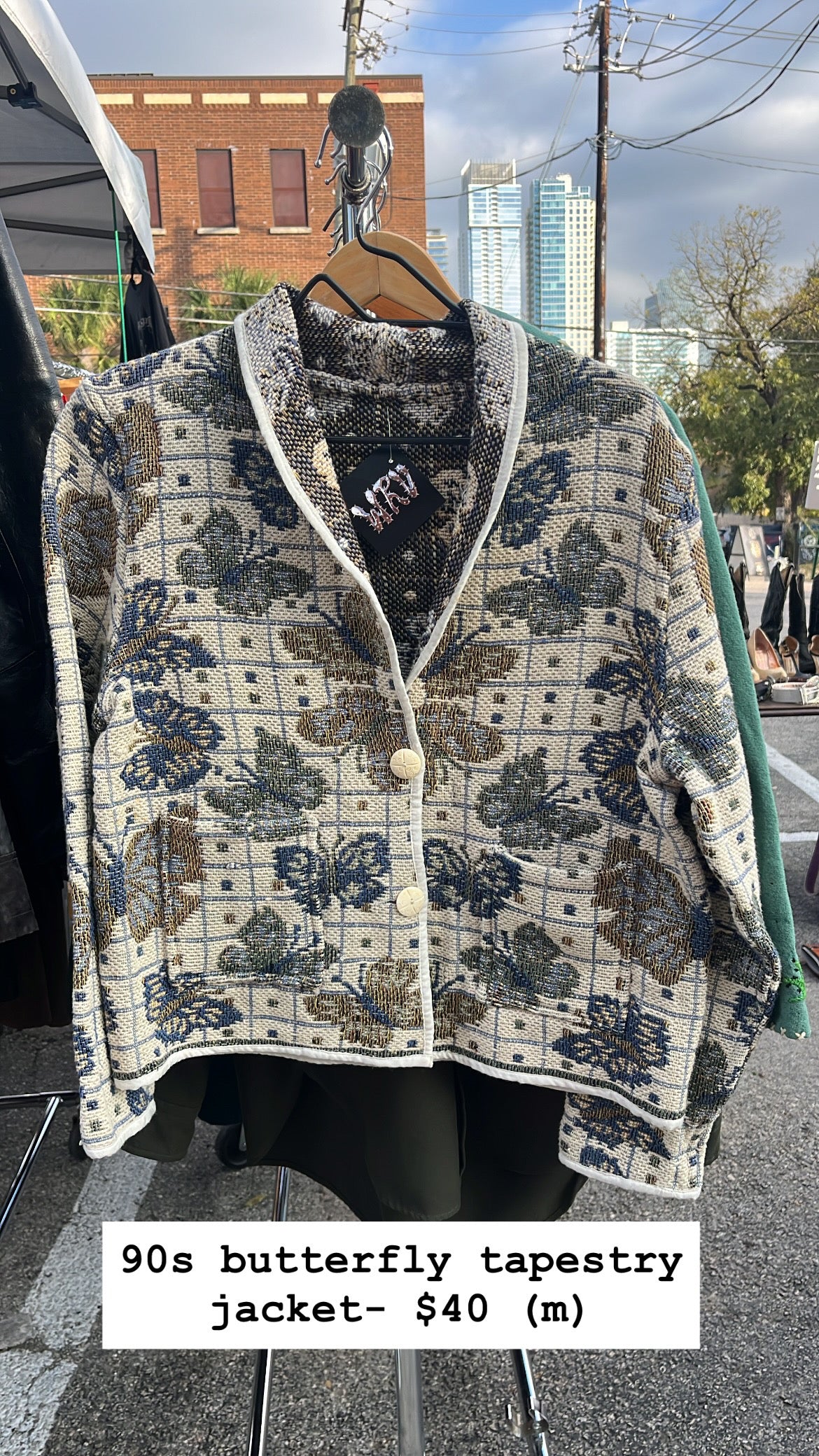 90s butterfly tapestry jacket for jess