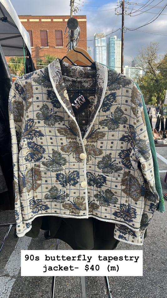 90s butterfly tapestry jacket for jess