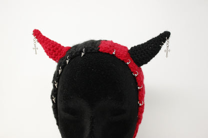 Angel Spit x Hailstorm Crochet Harlequin Devil Horns