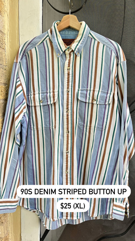 90s striped button up for neda