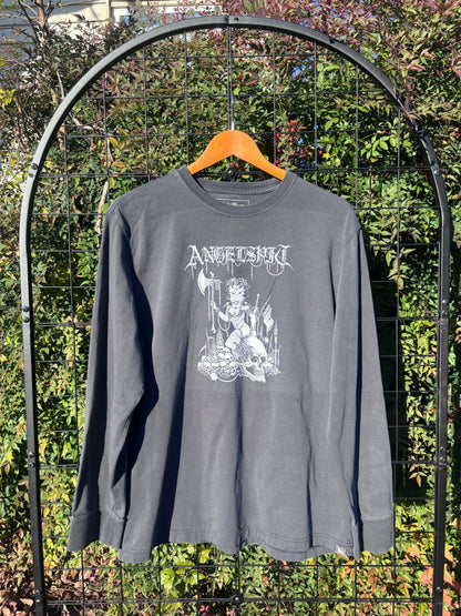 “i touched god” LA apparel dress + betty of arc olive fp tank + eddie bauer longsleeve for simmony
