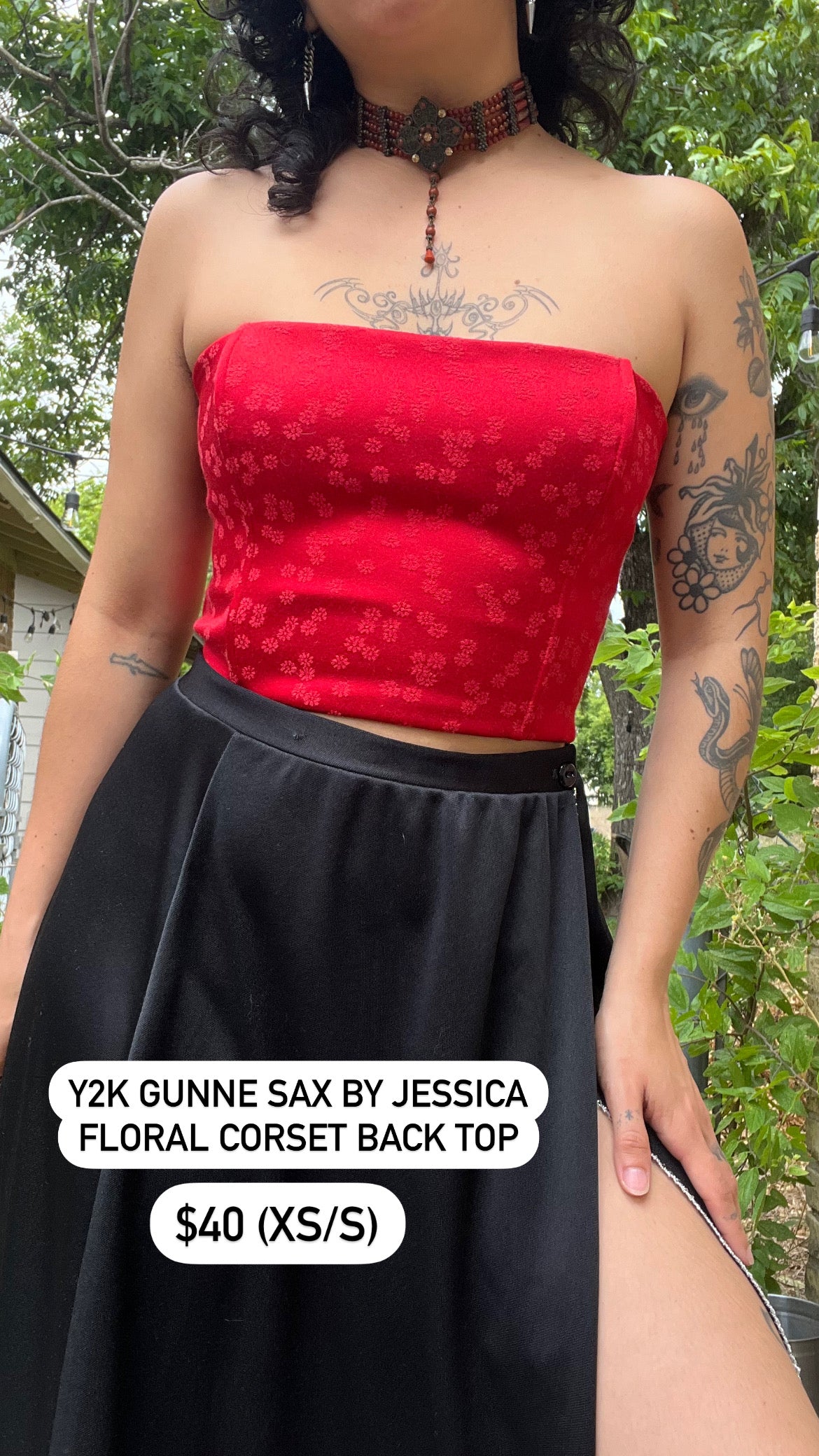 70s black lace dress + 90s durango tee + y2k corset top for rose