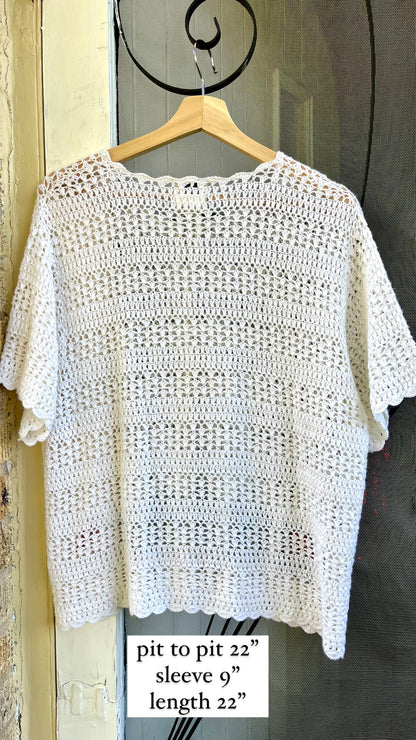 edwardian yoke top + 90s crochet button up for madison