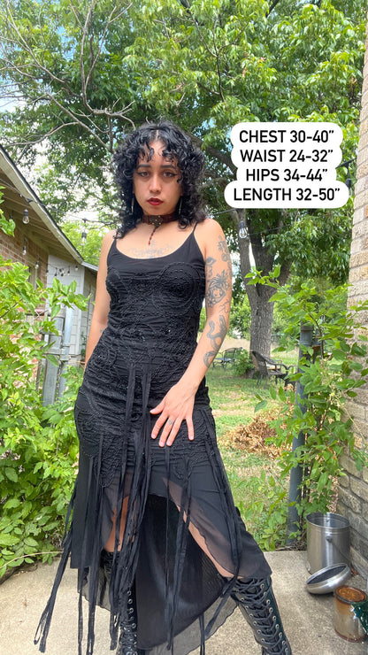 y2k black magic dress for silver