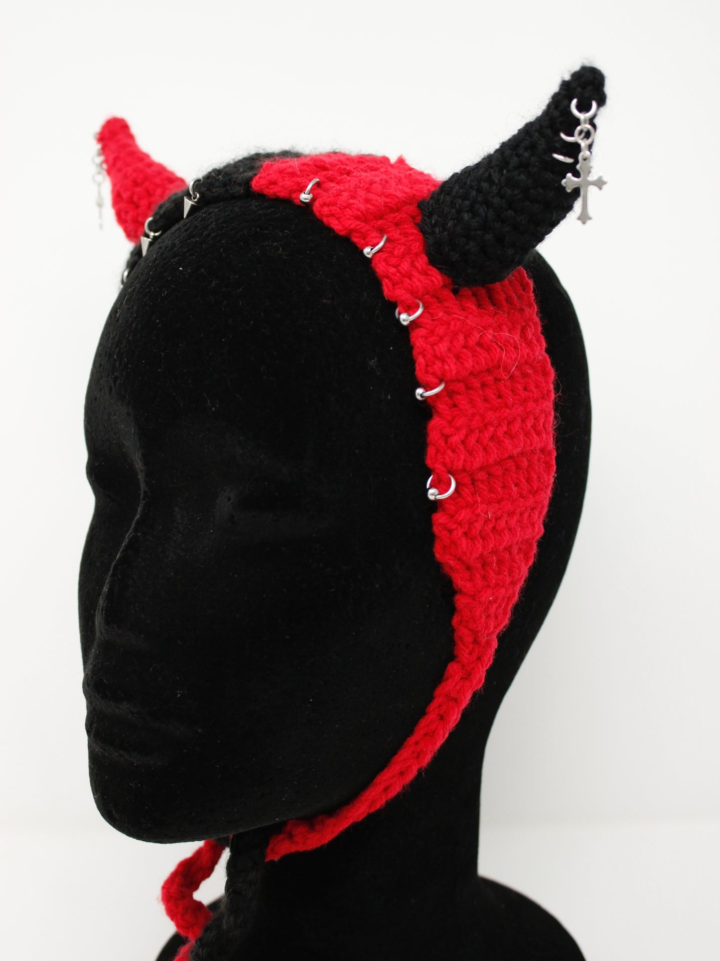 Angel Spit x Hailstorm Crochet Harlequin Devil Horns