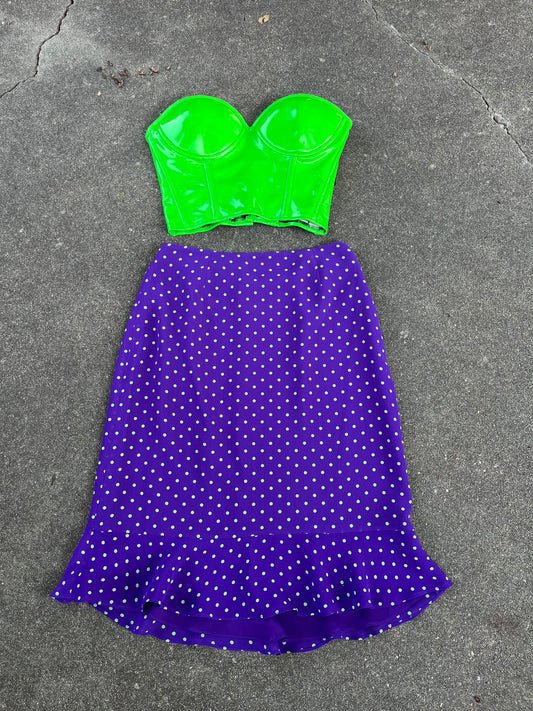 90s neon green corset for goldie