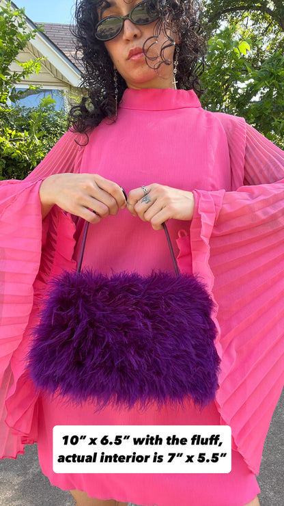 y2k fluffy purple purse for honeycreeper vtg