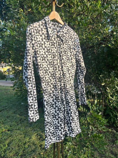 90s does 60s checker flower dress + 90s rayon floral maxi for candace