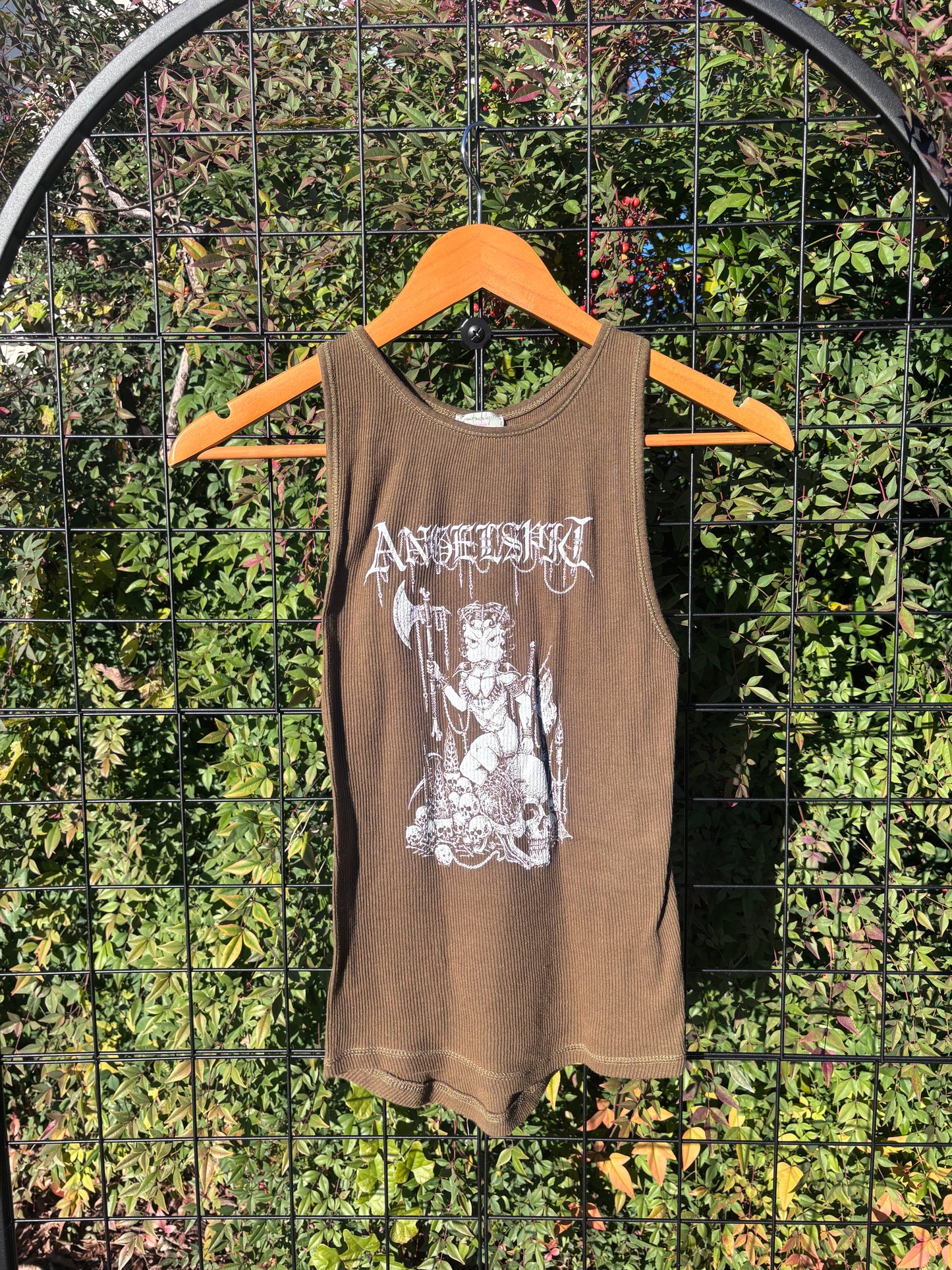 “i touched god” LA apparel dress + betty of arc olive fp tank + eddie bauer longsleeve for simmony