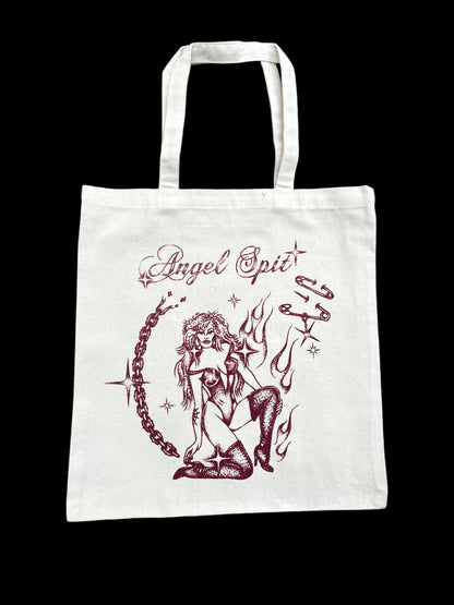 Angel Spit Screenprinted Tote