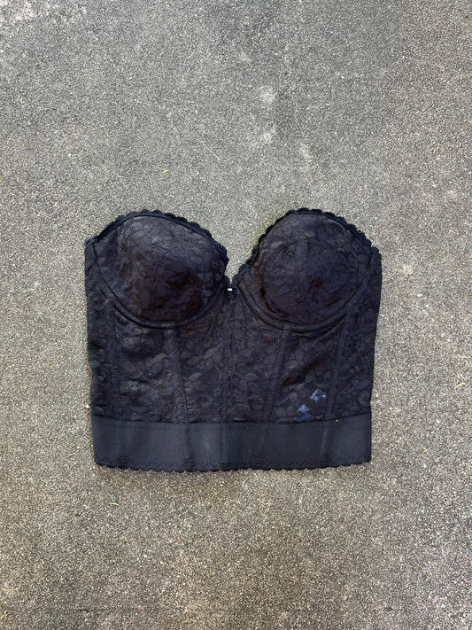 70s/80s black bustier + 90s beer wench tee for rose