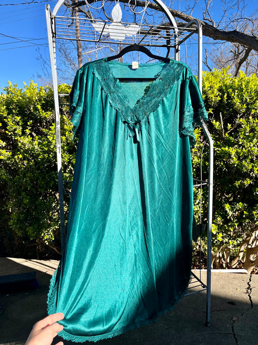 80s forest green slip for sarah