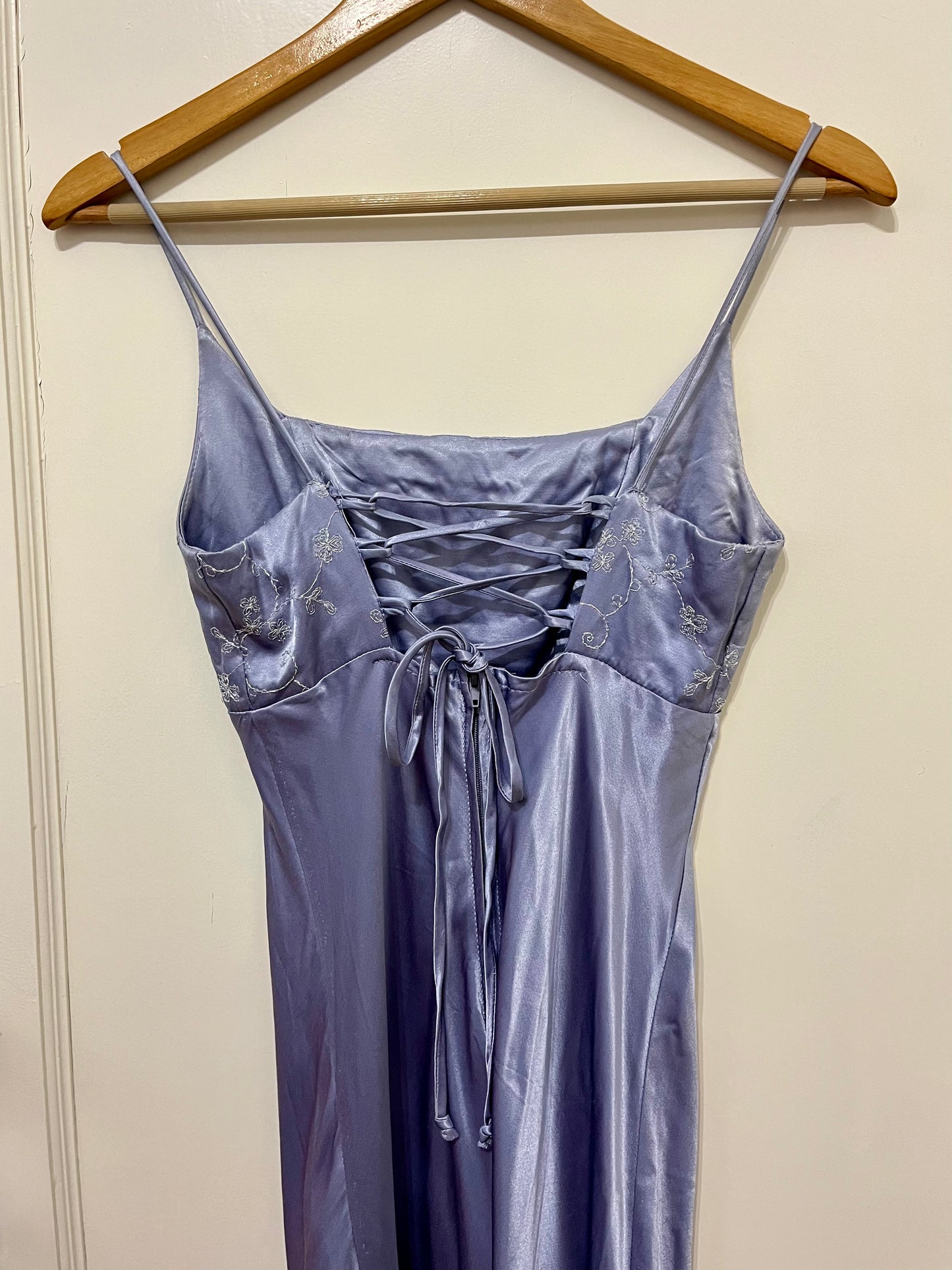 1990s Lilac Corset Back Dress