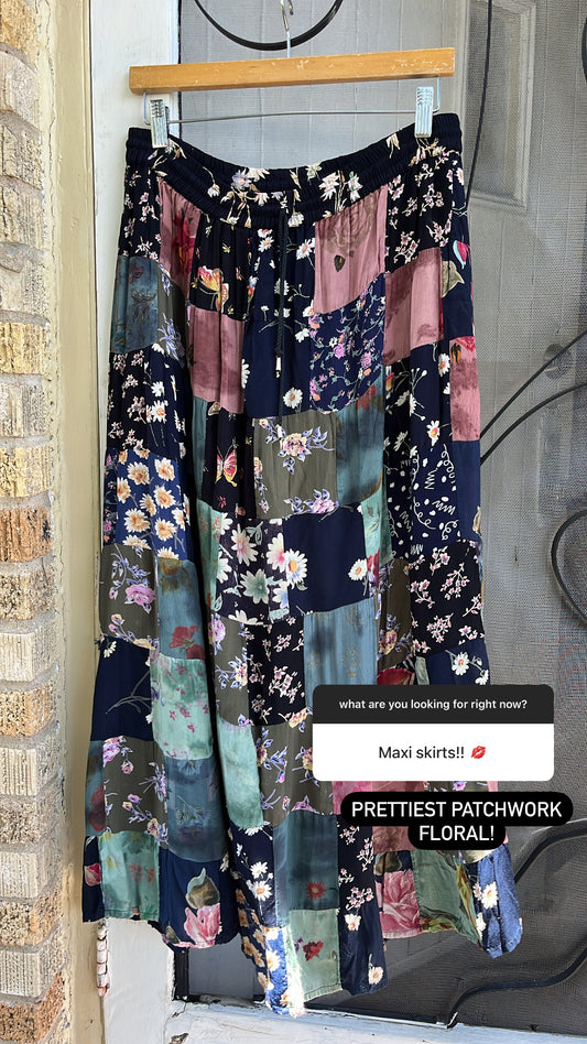 90s patchwork floral maxi skirt for maddy