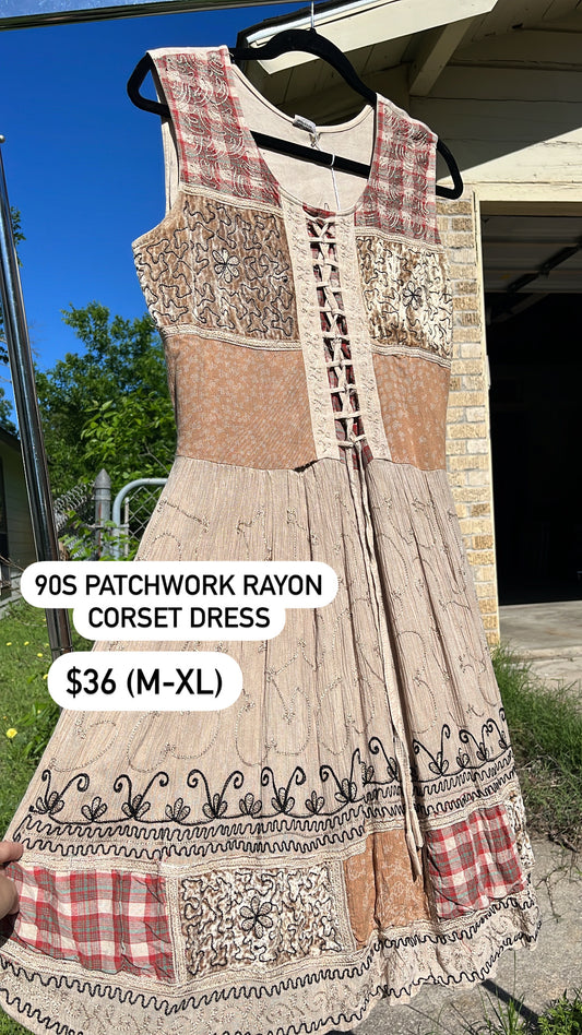 90s patchwork corset dress for diane