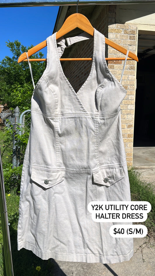 y2k utility core halter dress for rachel