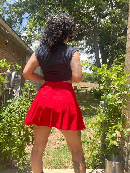 90s red wilsons tennis skirt for steph