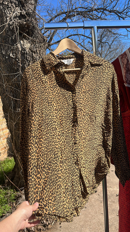 90s silk leopard blouse for lauren