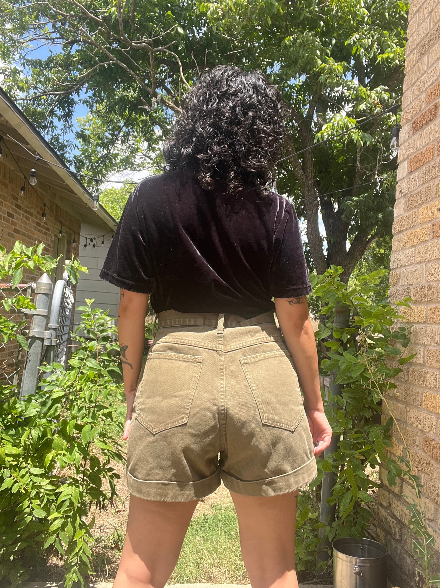 90s army green shorts for micaela