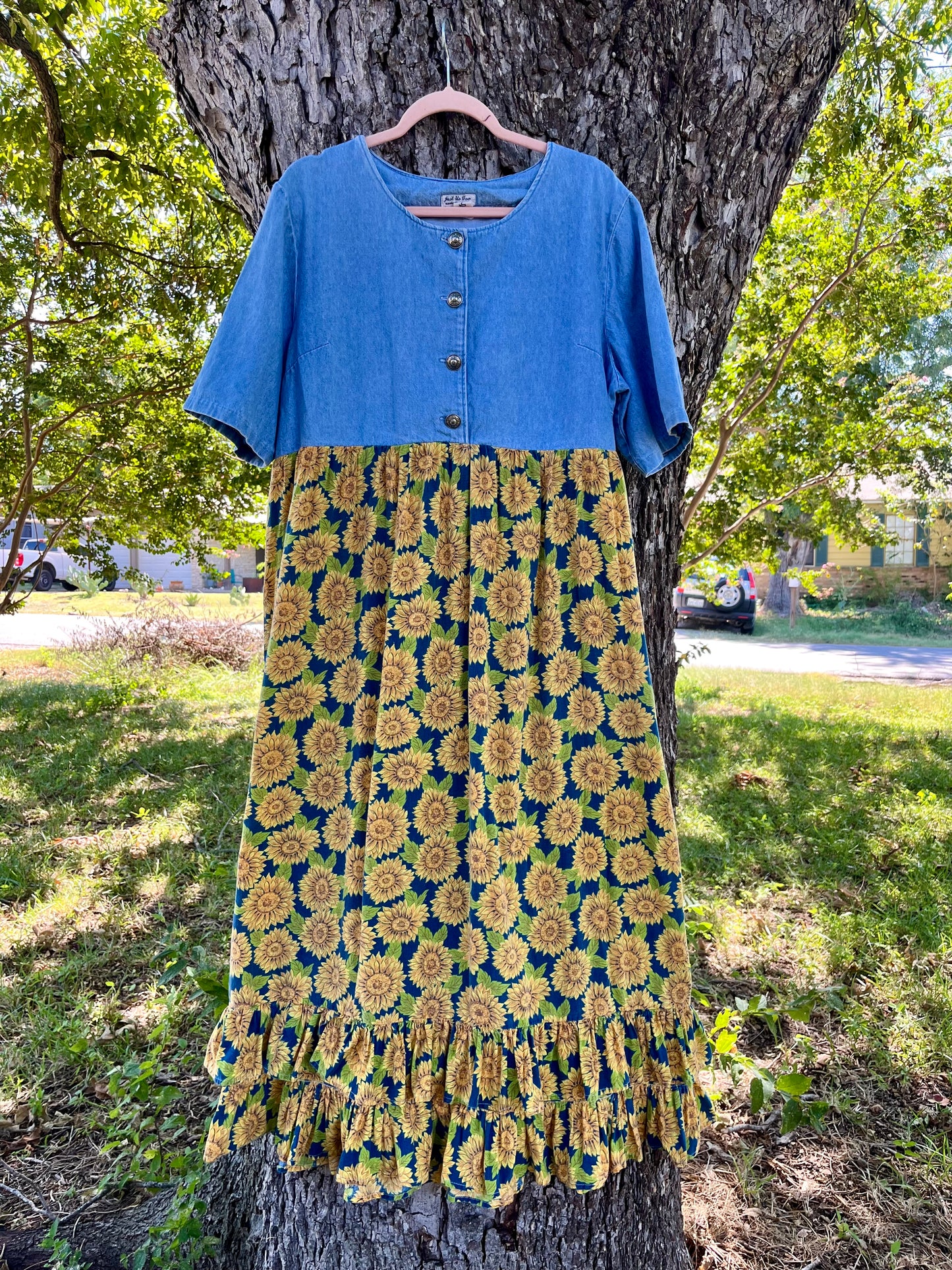90s denim & sunflower babydoll dress for claire – Angel Spit + Whiskey River