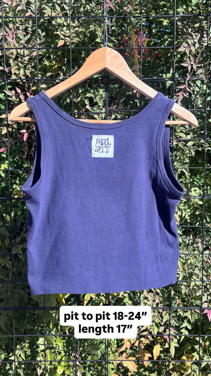 “i touched god” navy tank for k s