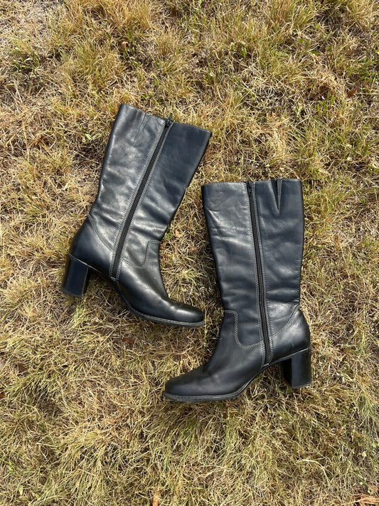 y2k black knee high boots for erin