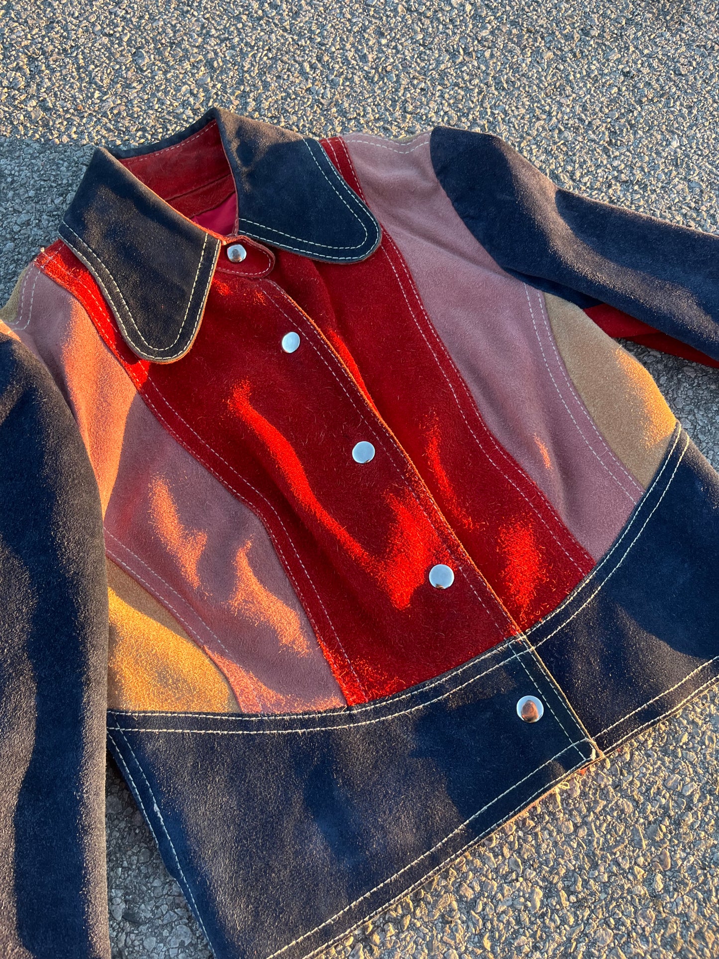 60s Rare Patchwork Suede Jacket for Sisi 🌈