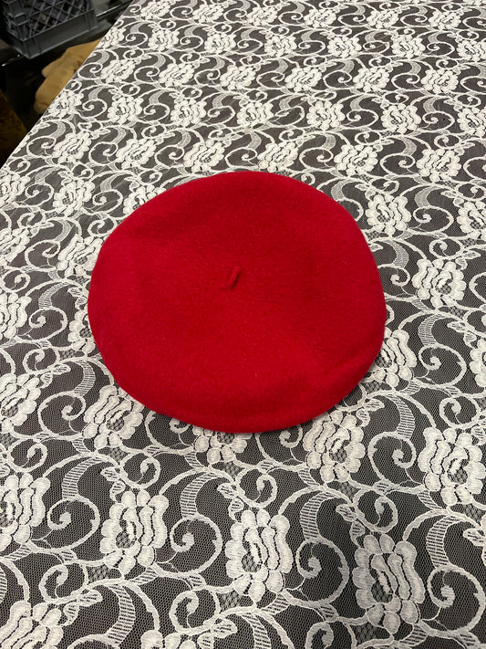 reversible cherry/ black beret for steph