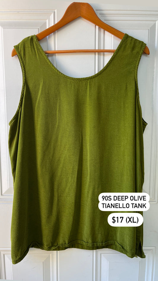 90s deep olive tianello tank