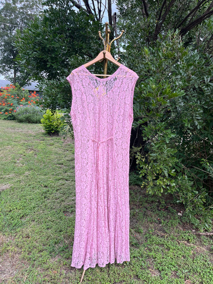 90s pink lace maxi for libby