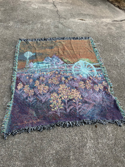 90s bluebonnet tapestry blanket for amnova
