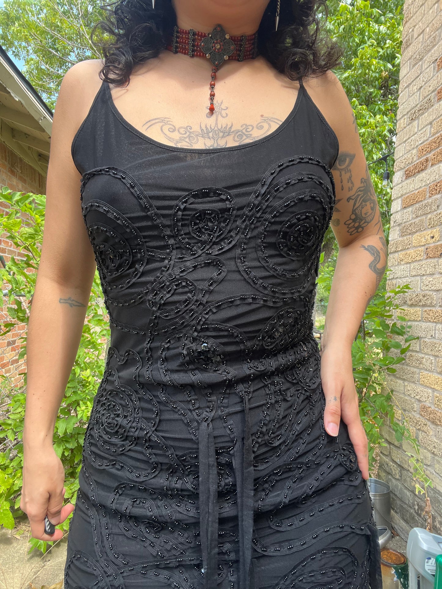 y2k black magic dress for silver