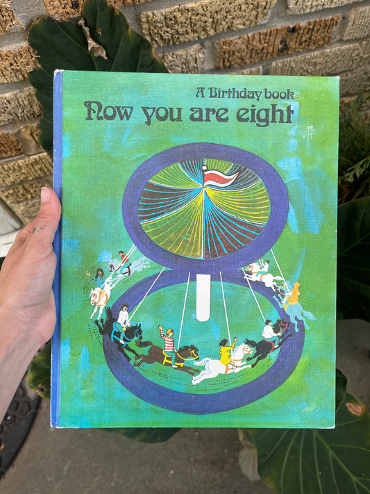 70s “how are you eight?” birthday book for elise