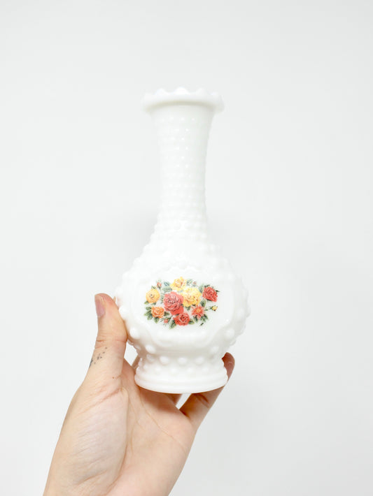 1970s Milk Glass Vase