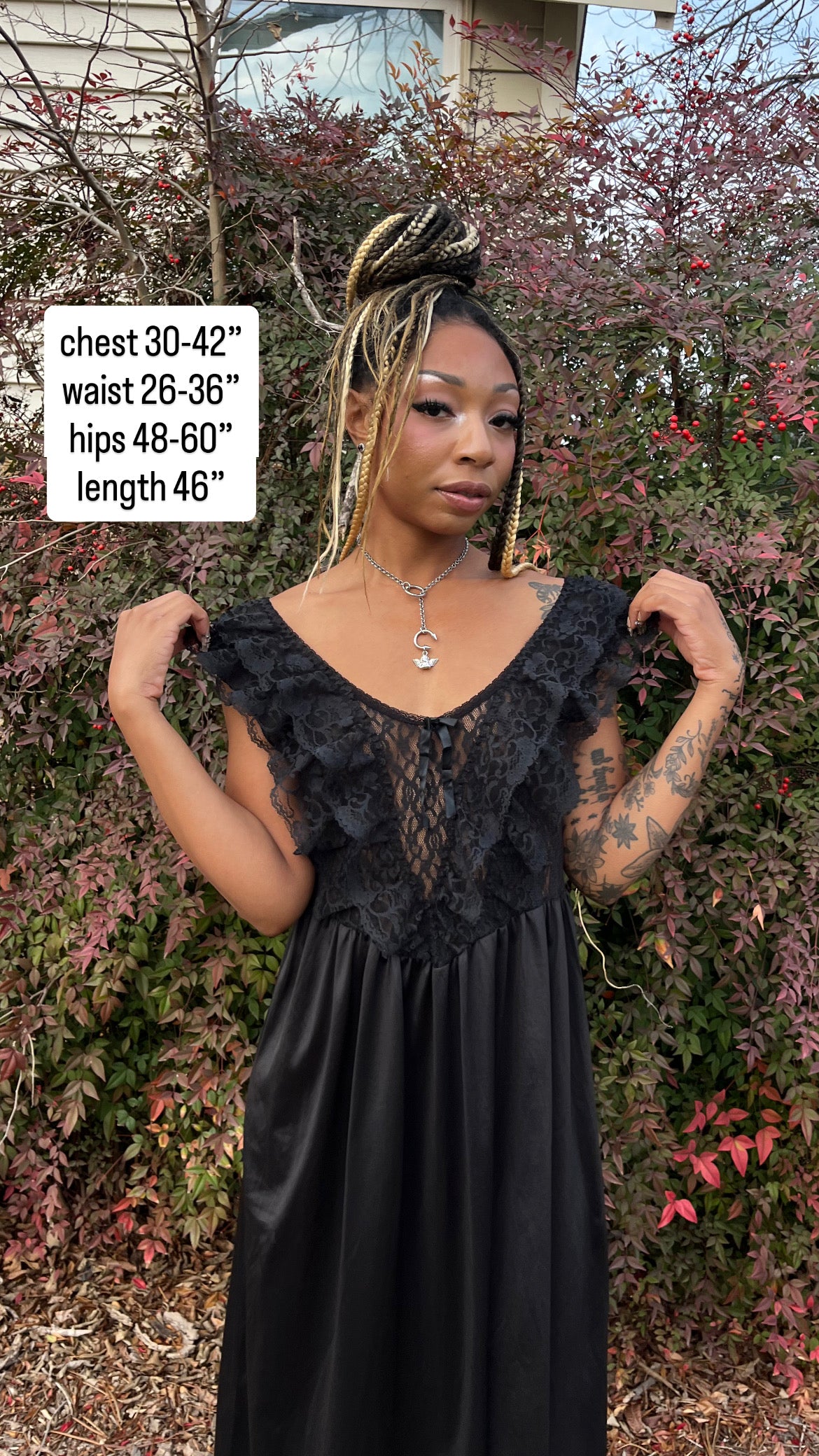 70s midnight princess slip dress for shayenna