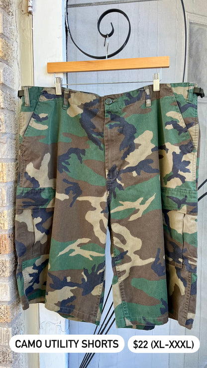 camo utility shorts for k