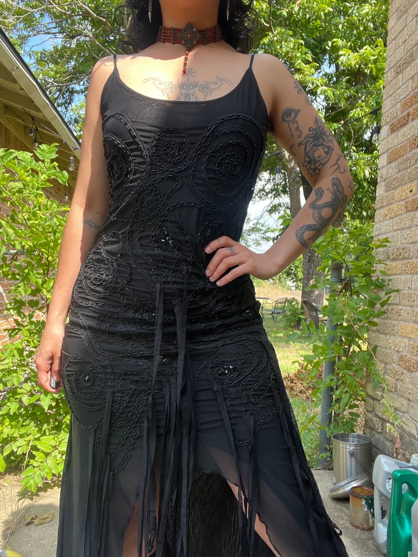 y2k black magic dress for silver