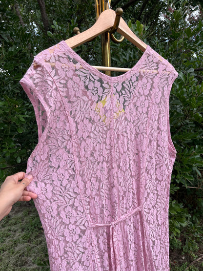 90s pink lace maxi for libby