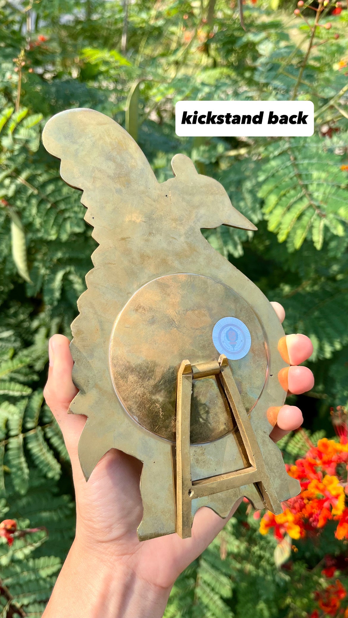 mcm slime green stash box + brass peacock mirror for kathleen