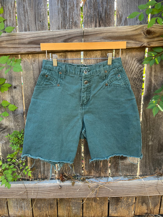 90s forest green zena shorts for rose