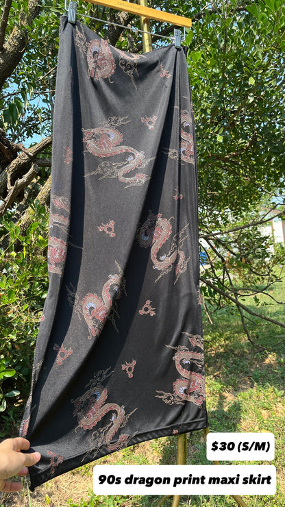 90s dragon maxi skirt for erica