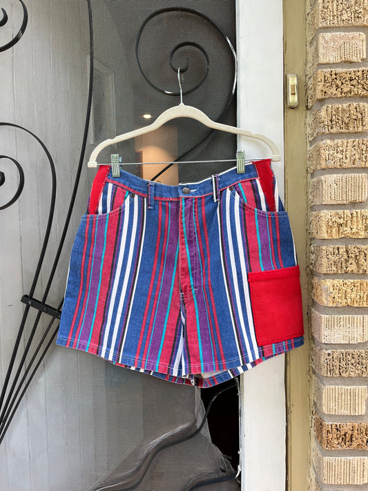 80s cool striped denim shorts for anna