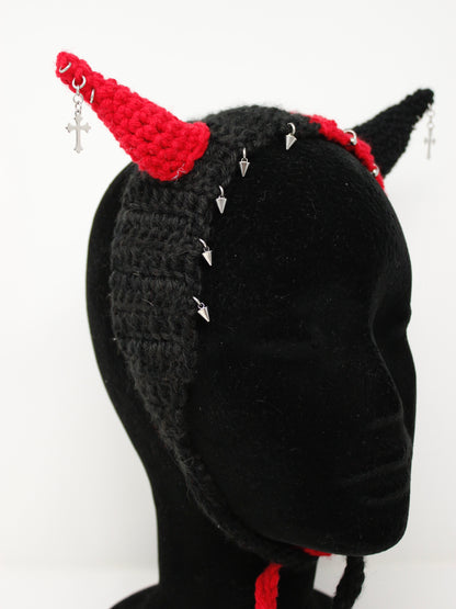 Angel Spit x Hailstorm Crochet Harlequin Devil Horns