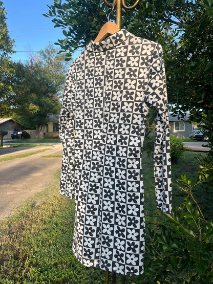 90s does 60s checker flower dress + 90s rayon floral maxi for candace