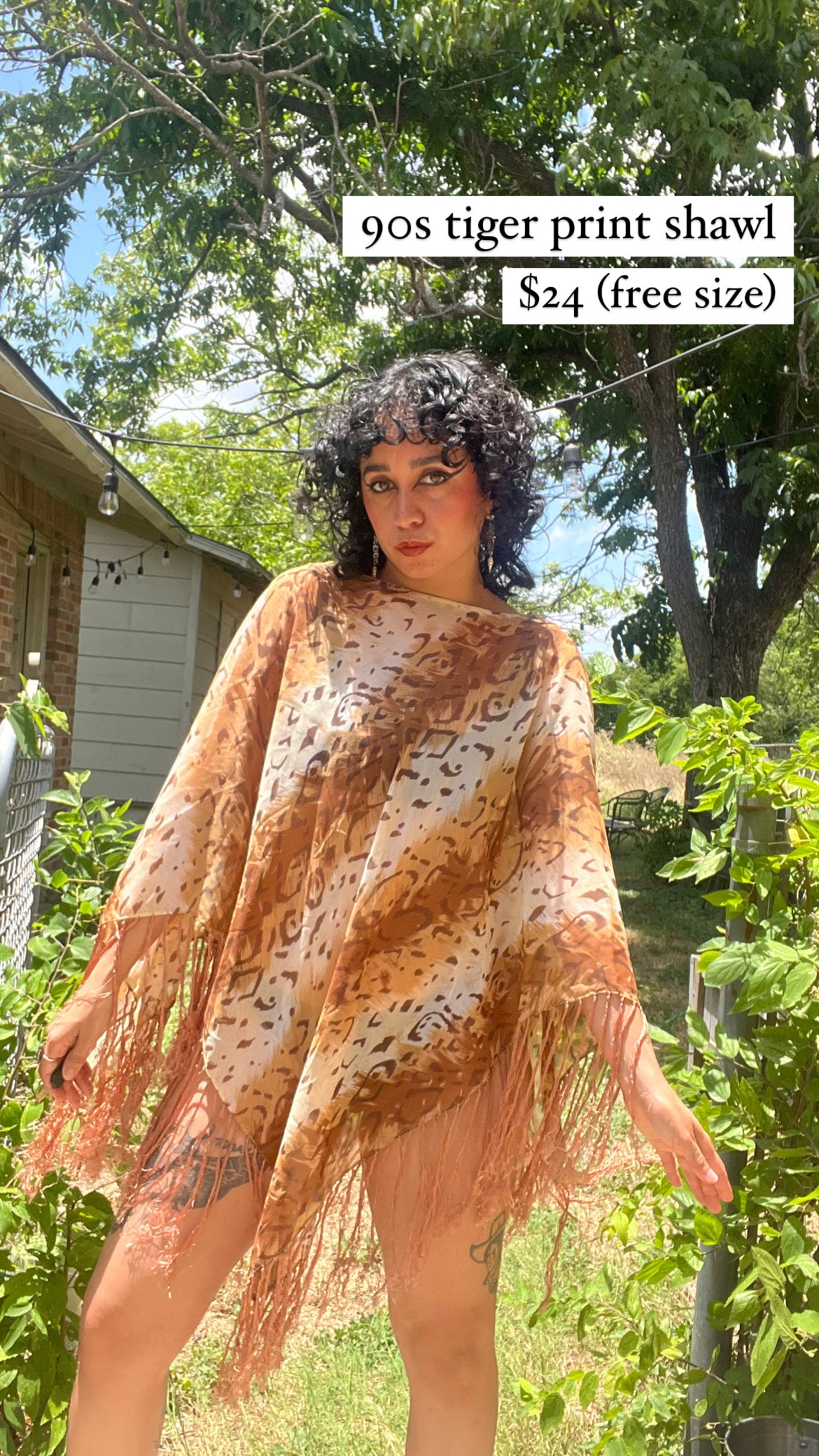 90s tiger print shawl for mckenzie