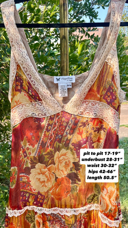y2k romantic floral tiered dress for meg