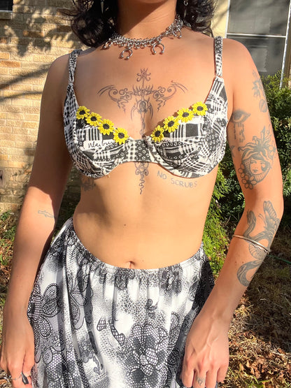 1990s Sunflower Bikini Top