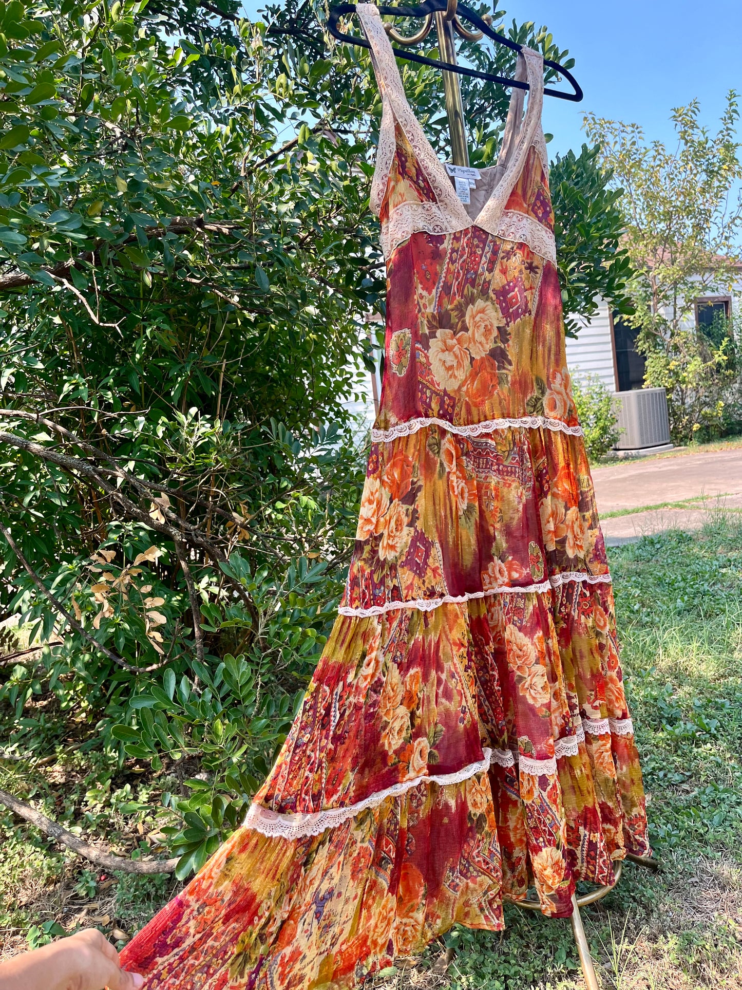 y2k romantic floral tiered dress for meg
